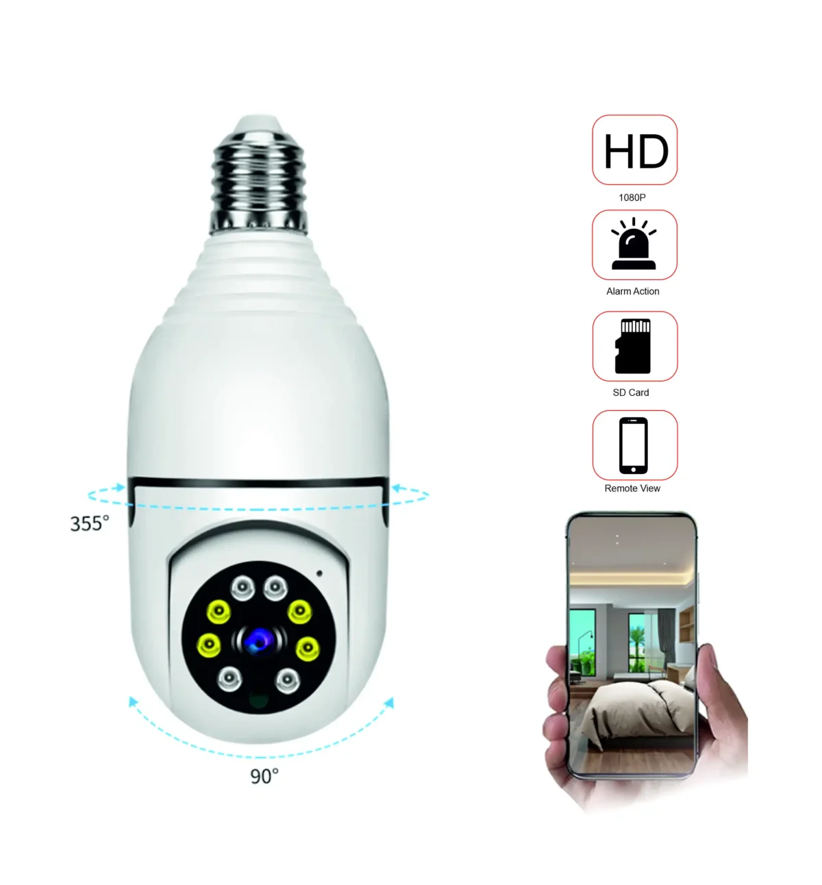 دوربین بیسیم(WiFi)لامپی چرخشی Novix-LS400
