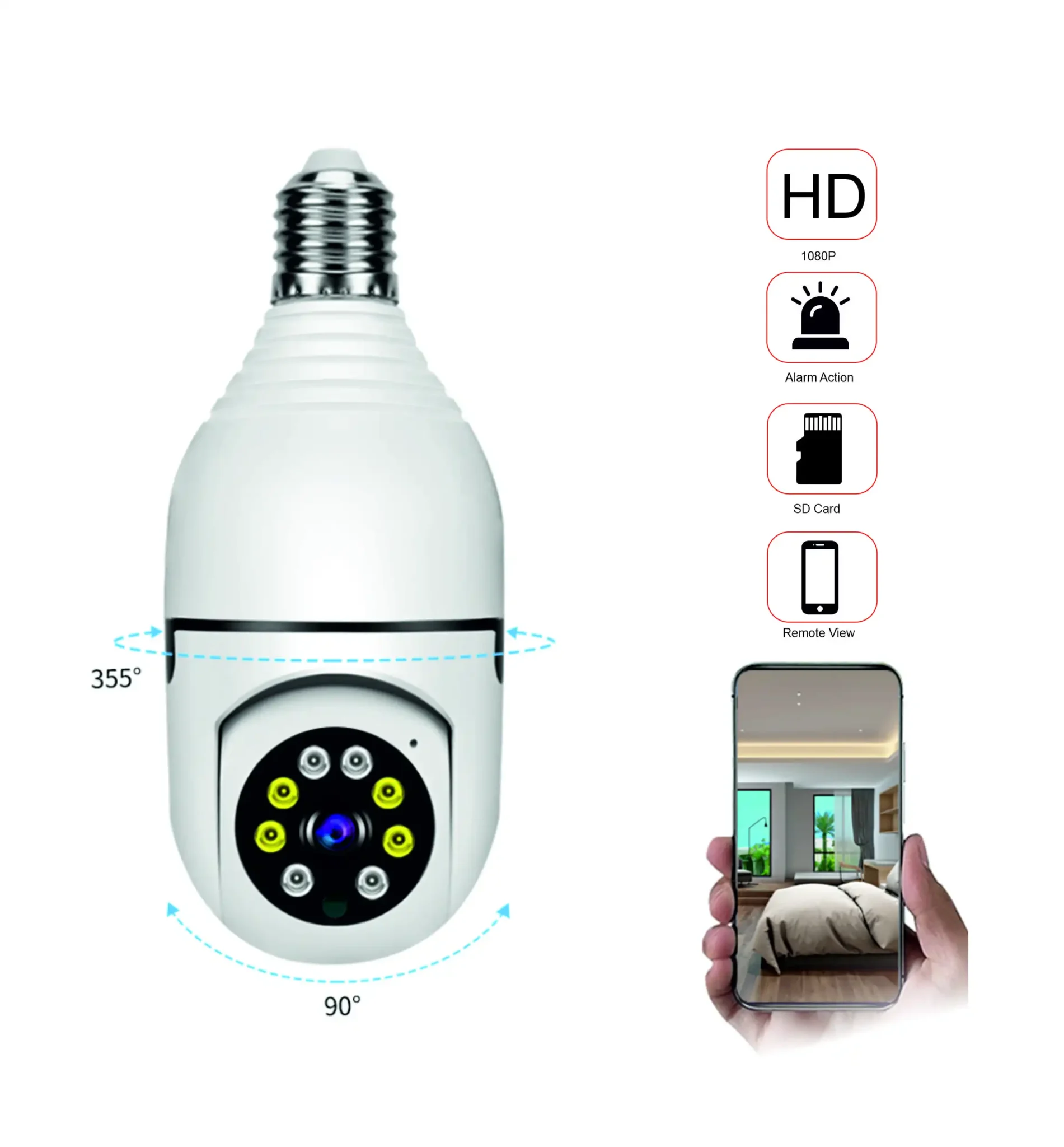 دوربین بیسیم(WiFi)لامپی چرخشی Novix-LS400